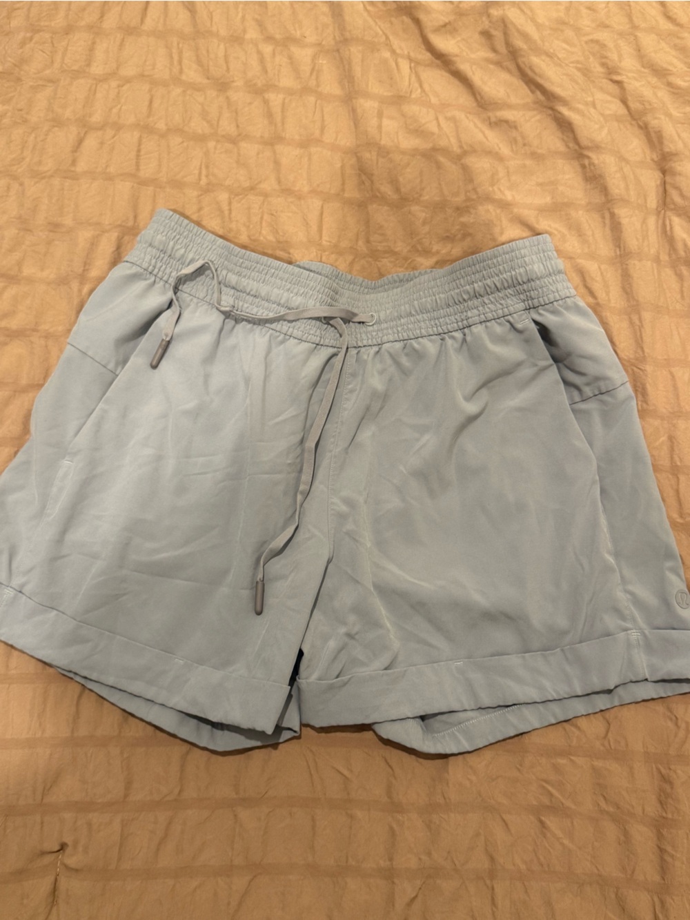 lululemon athletica Light Blue Athletic Drawstring Shorts